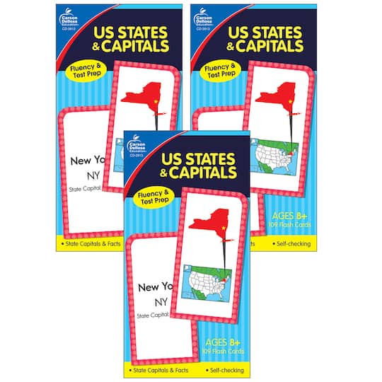 Carson Dellosa® Education U.S. States & Capitals Flash Cards, ct of 3 | 6" x 3" | Michaels®